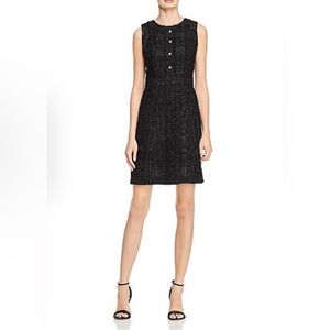 Kate Spade Black Sparkle Tweed Sleeveless Shift Dress